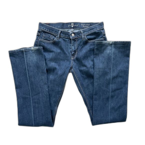 Women's 7 For All Mankind High Waist Boot Cut Denim/Blue Jeans Size 29 - Picture 1 of 11